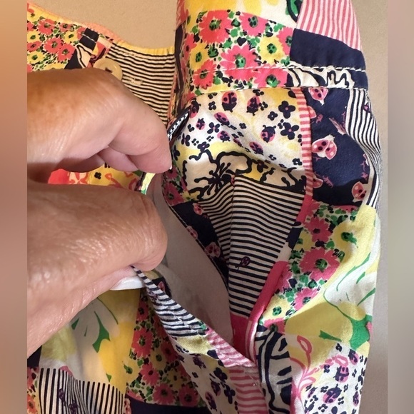 Lilly Pulitzer Callahan Patchwork Shorts Women's 2 Blue Pink Floral Multi 4.5" - Picture 5 of 9